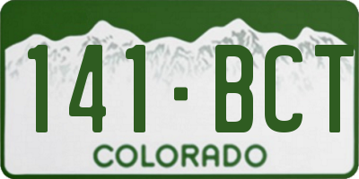 CO license plate 141BCT