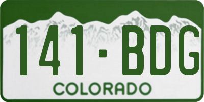 CO license plate 141BDG
