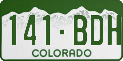 CO license plate 141BDH