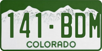 CO license plate 141BDM