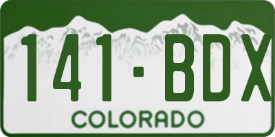 CO license plate 141BDX