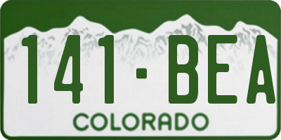 CO license plate 141BEA