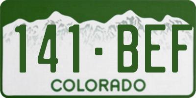 CO license plate 141BEF