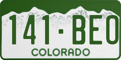 CO license plate 141BEO