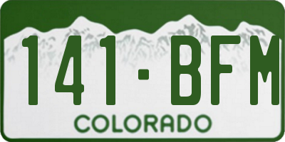 CO license plate 141BFM