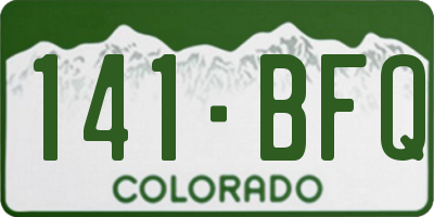 CO license plate 141BFQ