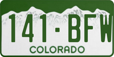 CO license plate 141BFW