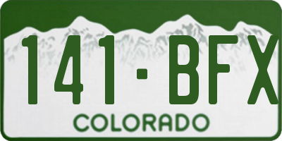 CO license plate 141BFX