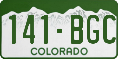 CO license plate 141BGC