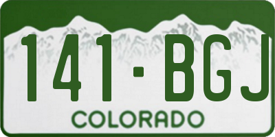 CO license plate 141BGJ