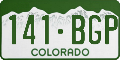 CO license plate 141BGP