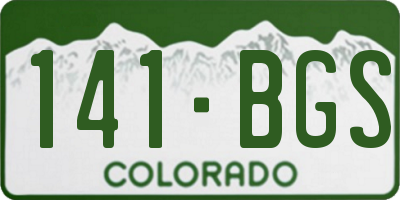 CO license plate 141BGS