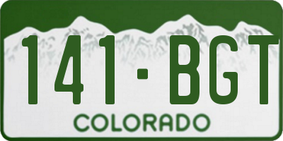 CO license plate 141BGT