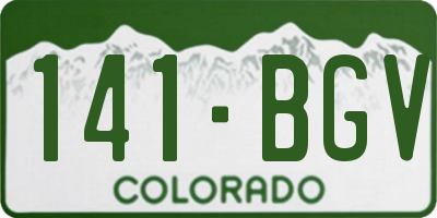 CO license plate 141BGV