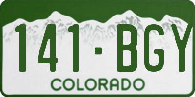 CO license plate 141BGY