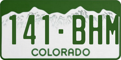 CO license plate 141BHM