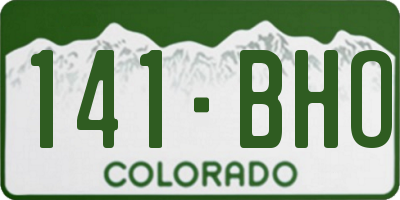 CO license plate 141BHO