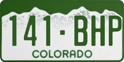 CO license plate 141BHP