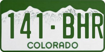 CO license plate 141BHR