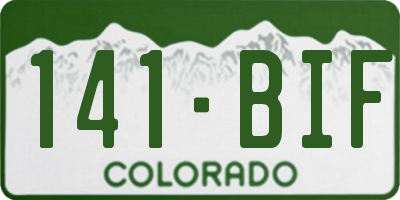 CO license plate 141BIF
