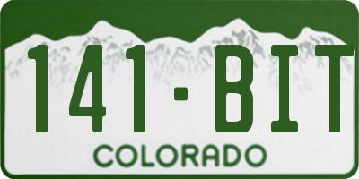 CO license plate 141BIT