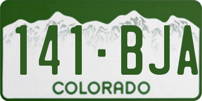 CO license plate 141BJA