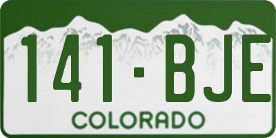 CO license plate 141BJE