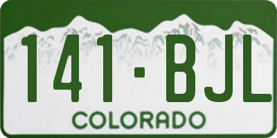 CO license plate 141BJL