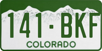 CO license plate 141BKF