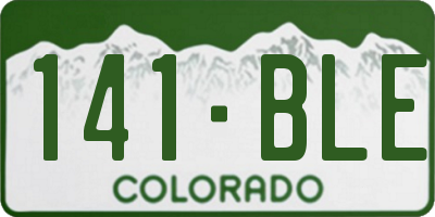 CO license plate 141BLE