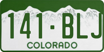 CO license plate 141BLJ