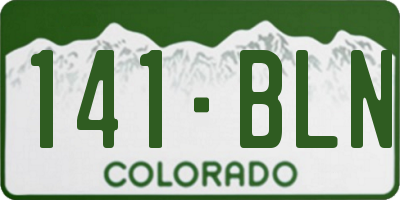 CO license plate 141BLN