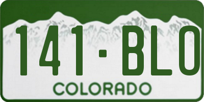 CO license plate 141BLO