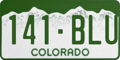 CO license plate 141BLU