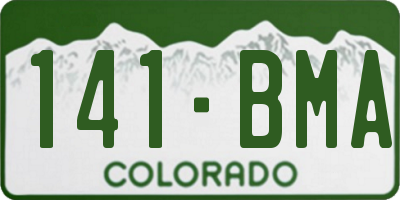 CO license plate 141BMA