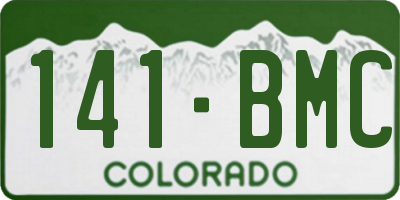 CO license plate 141BMC