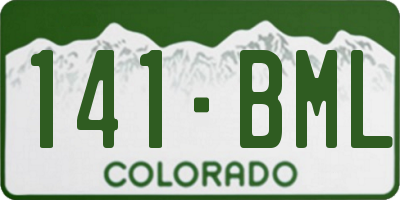 CO license plate 141BML