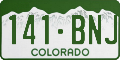 CO license plate 141BNJ