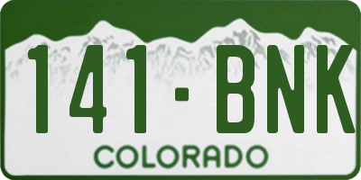 CO license plate 141BNK