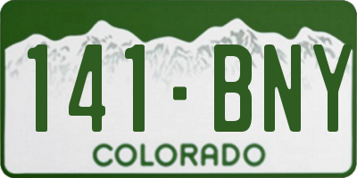 CO license plate 141BNY