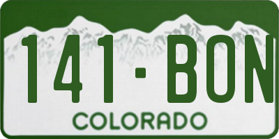 CO license plate 141BON