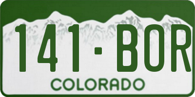 CO license plate 141BOR
