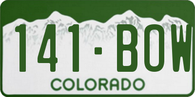 CO license plate 141BOW