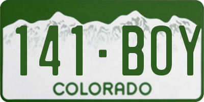 CO license plate 141BOY