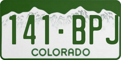 CO license plate 141BPJ