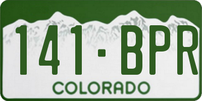 CO license plate 141BPR