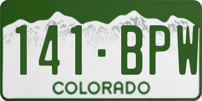 CO license plate 141BPW