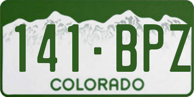 CO license plate 141BPZ