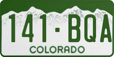 CO license plate 141BQA