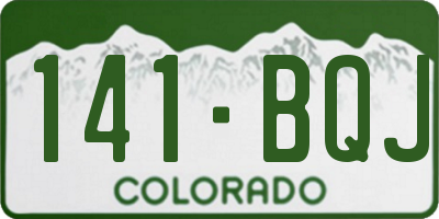 CO license plate 141BQJ